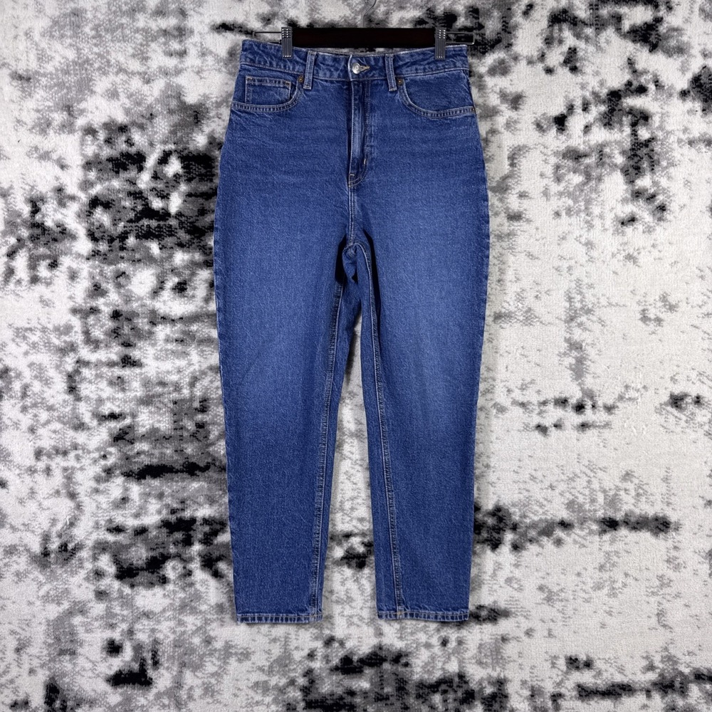 H&M Barrel Leg Taper Jeans Womens Size 6 Medium‎ Wash Cotton Stretch